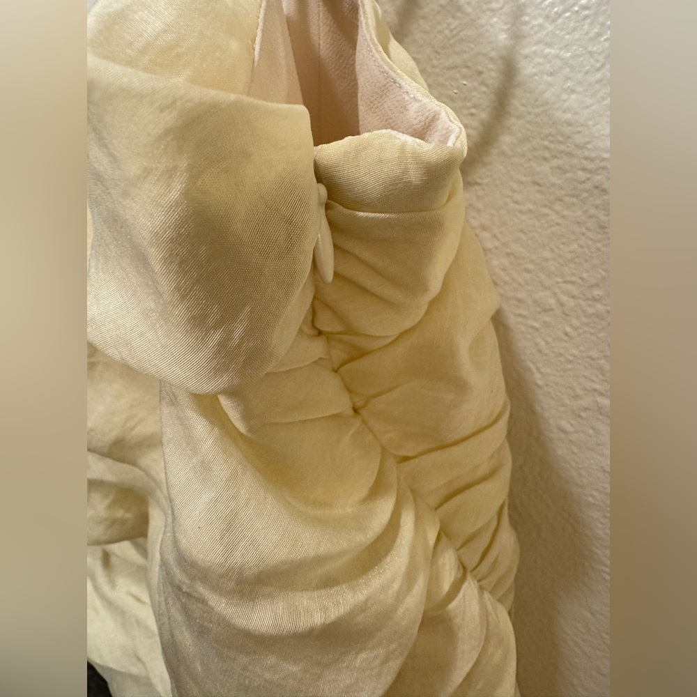 Zara ZW‎ Collection Drape Midi Yellow Dress Size L - Picture 8 of 15